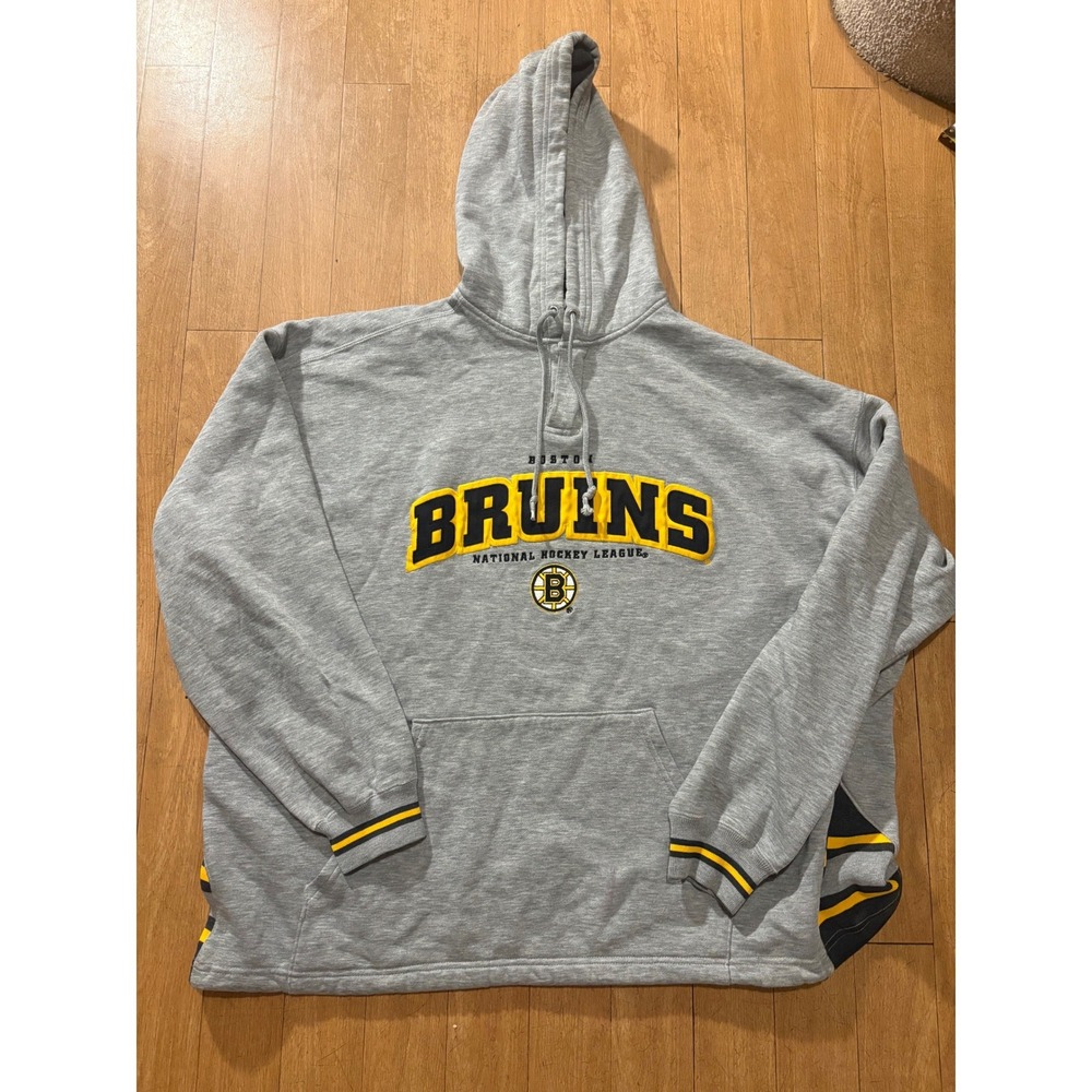 Vintage Lee Sport Boston Bruins NHL Hoodie Gray Embroidered Sweatshirt XL